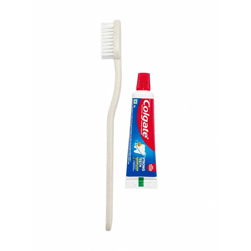 Wheatstow Tooth Brush White Bristles and Colgate