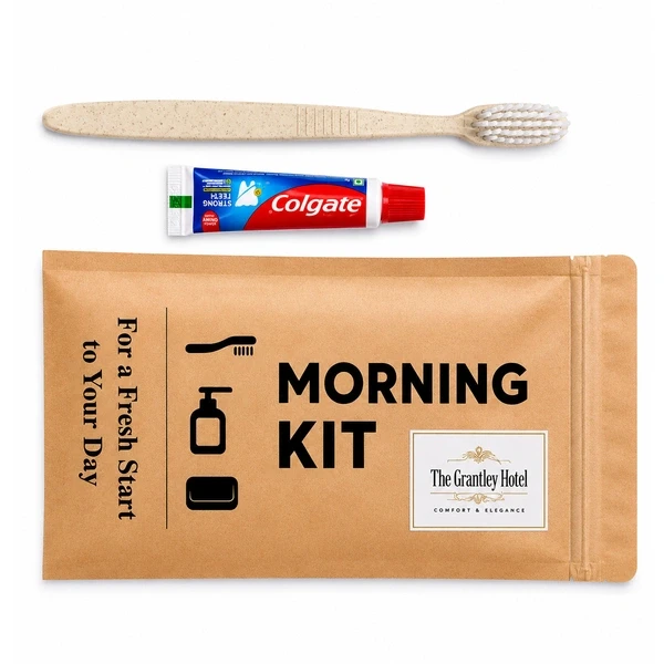 Wheat Straw Toothbrush (White Bristles) and Colgat...