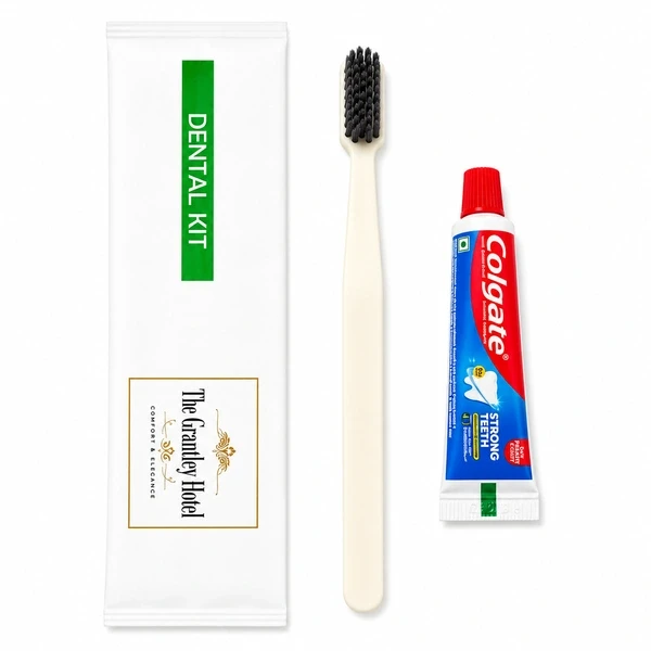 1 Corn Starch Toothbrush + 1 Colgate Toothpaste with White Dental Kit Pouch