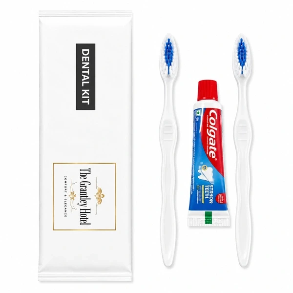 2 Regular Toothbrushes + 1 Colgate Toothpaste with Dental Kit Pouch