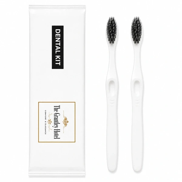 2 PCR Toothbrushes with Dental Kit Pouch