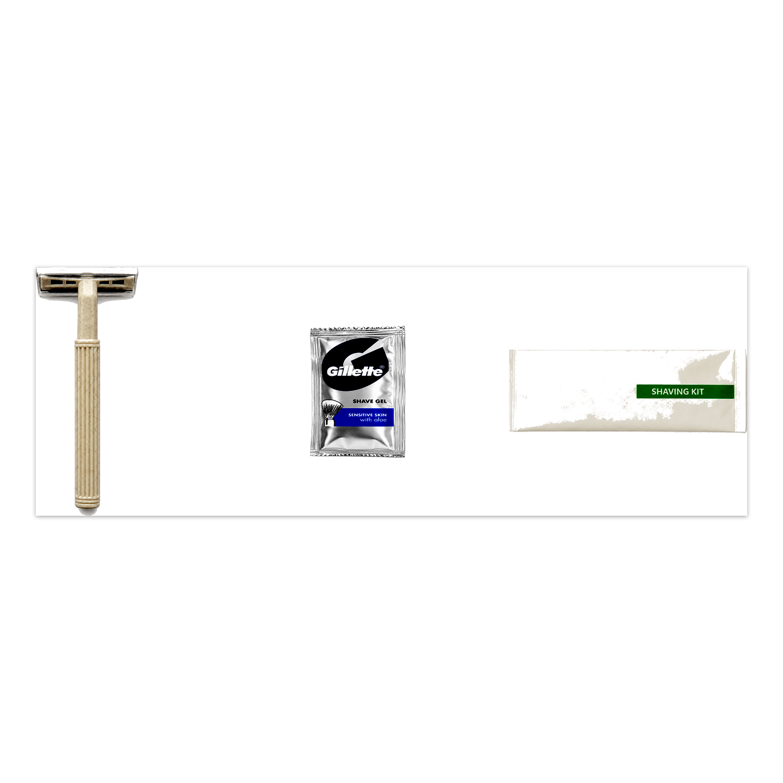 Wheat Straw Regular Shaving Razor + Glide Shaving Gel with Shaving Kit Pouch