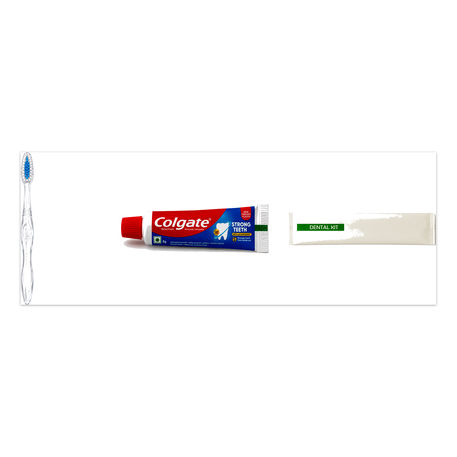 1 Crystal Toothbrush + 1 Colgate Toothpaste with Dental Kit Pouch