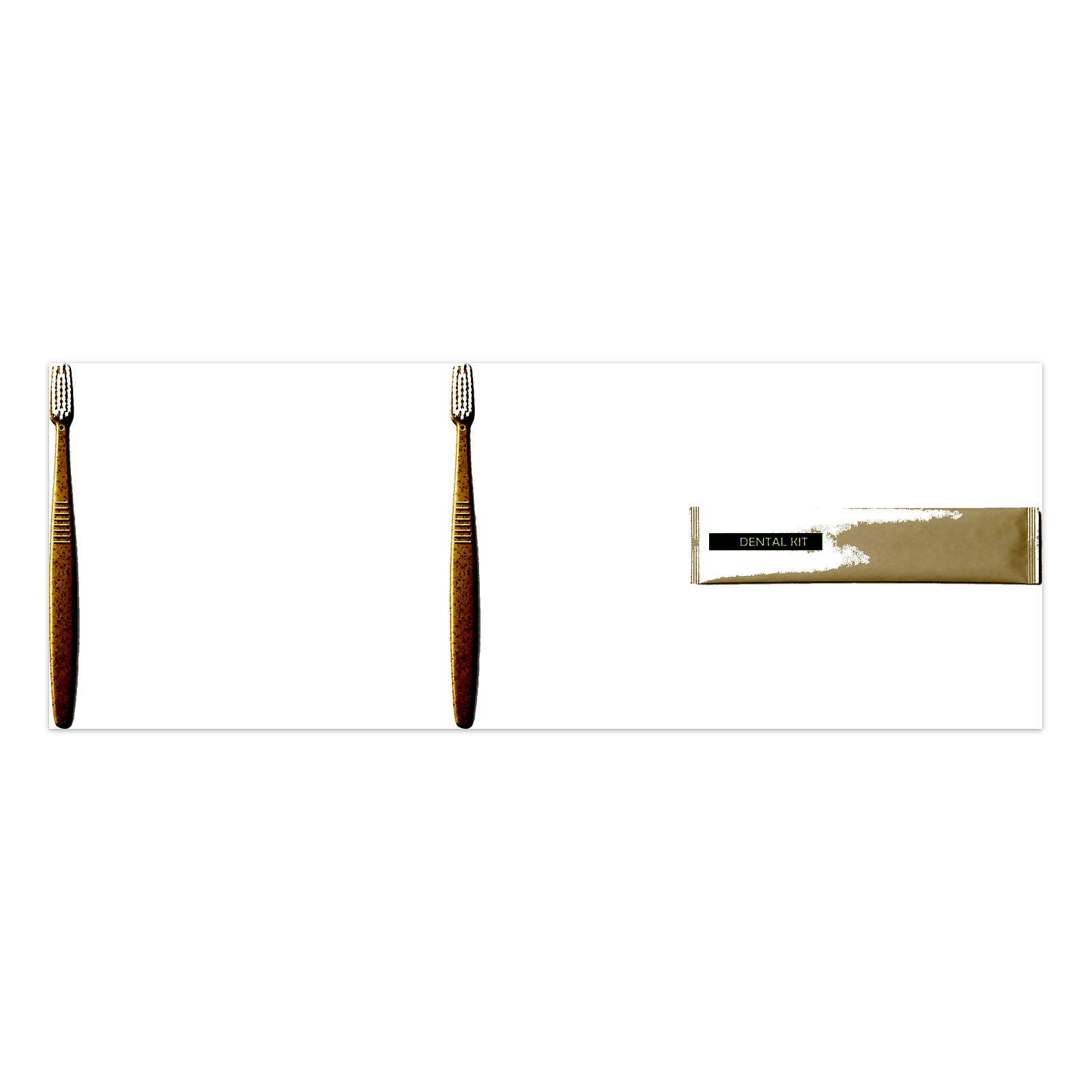 2 Wheat Straw Toothbrushes with Dental Kit Pouch