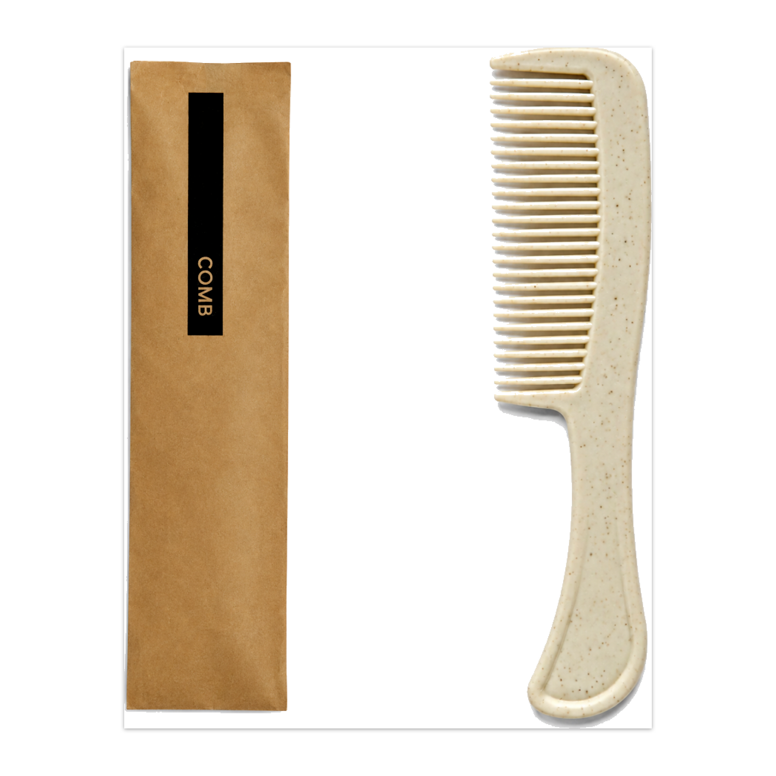 Hair Brush with Brown Comb Pouch Kit