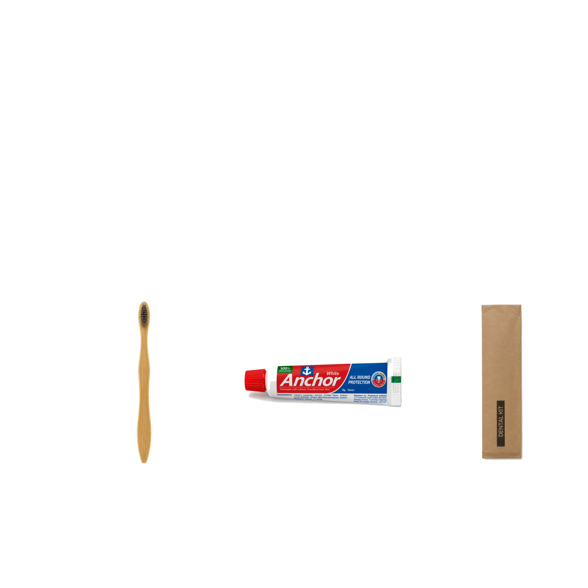 1 Bamboo Toothbrush + 1 Anchor Toothpaste with Dental Kit Pouch