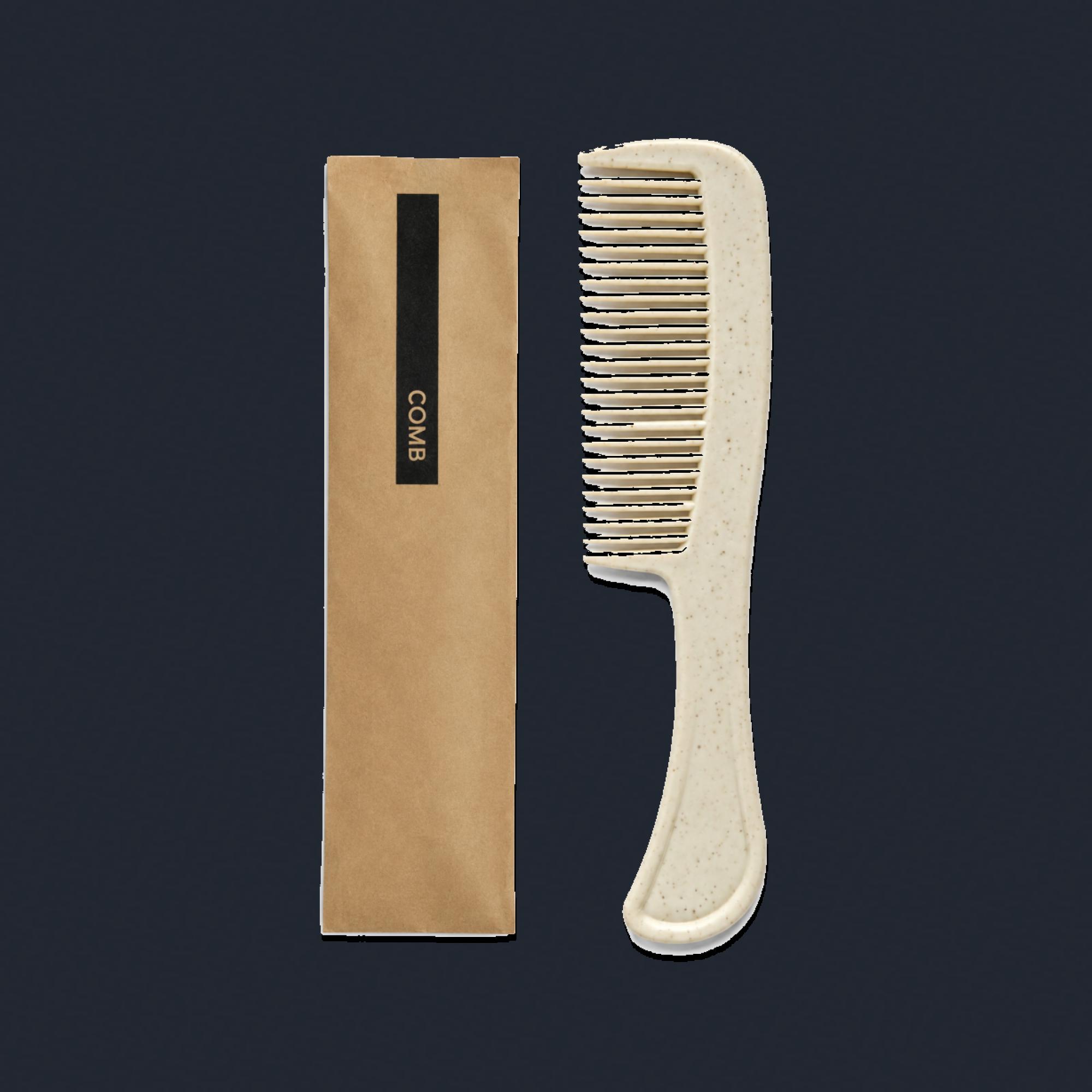 Hair Brush with Brown Comb Pouch Kit