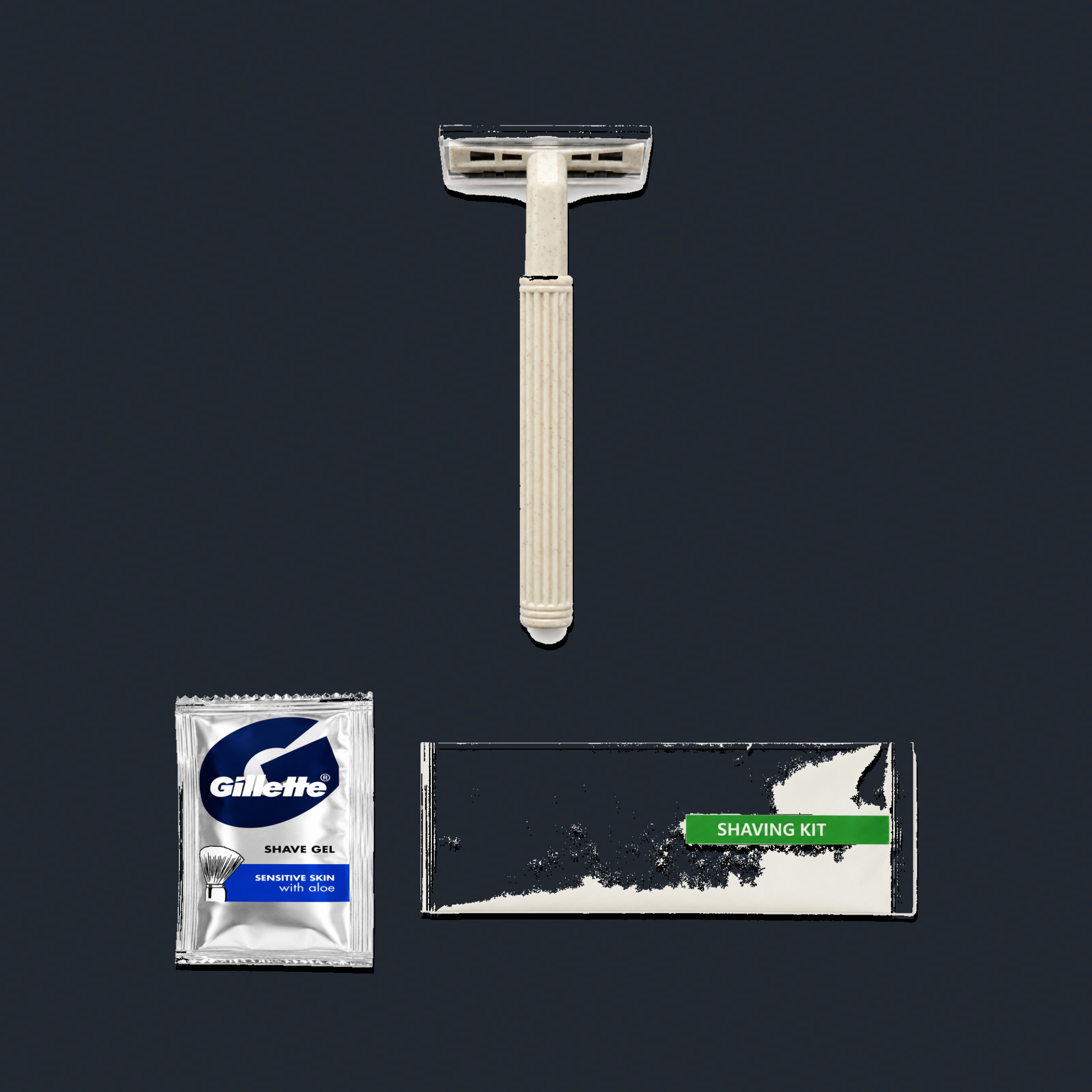 Wheat Straw Regular Shaving Razor + Glide Shaving Gel with Shaving Kit Pouch